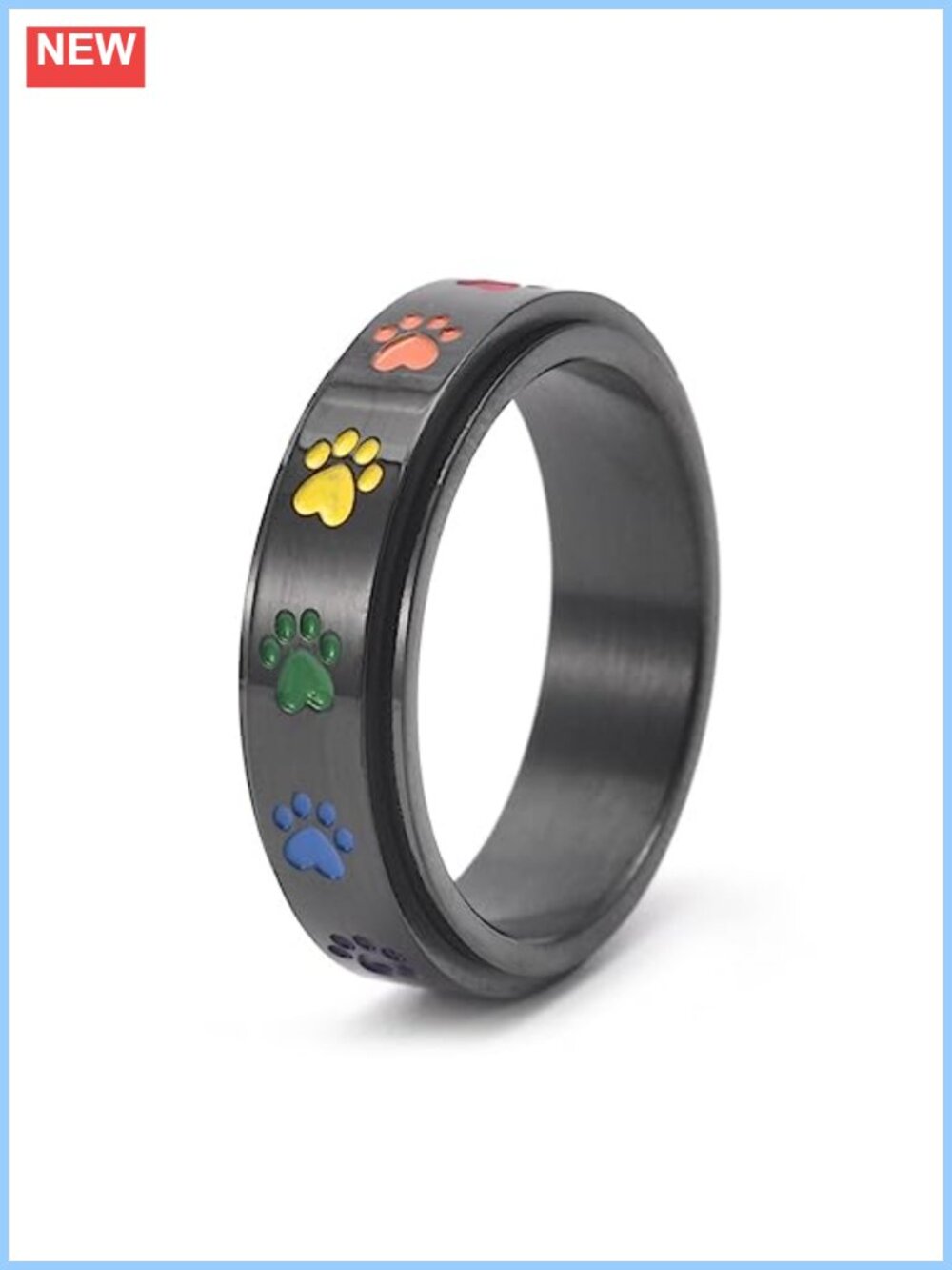 Stainless Steel Fidget Spinner Band Ring Unisex Anxiety Relief